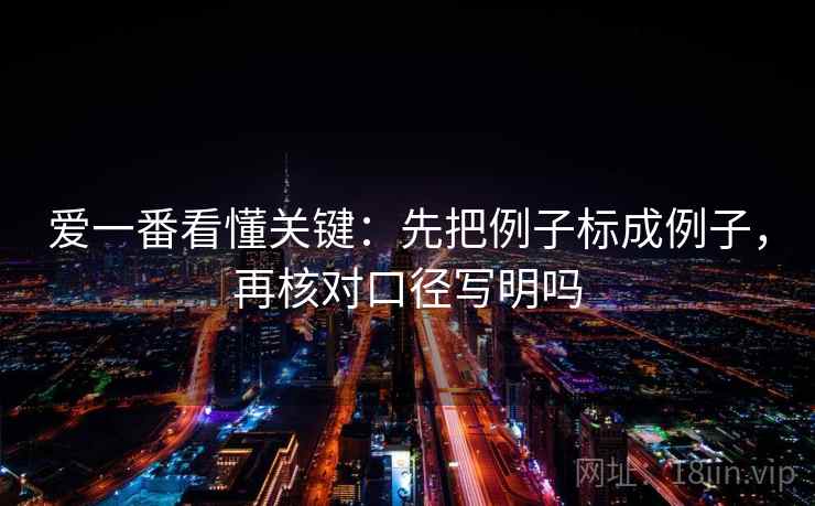 爱一番看懂关键:先把例子标成例子,再核对口径写明吗 爱一番看懂关键:先把例子标成例子,再核对口径写明吗